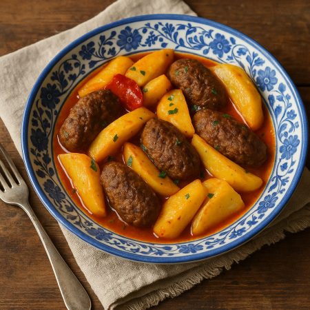 Fırında köfteli patates