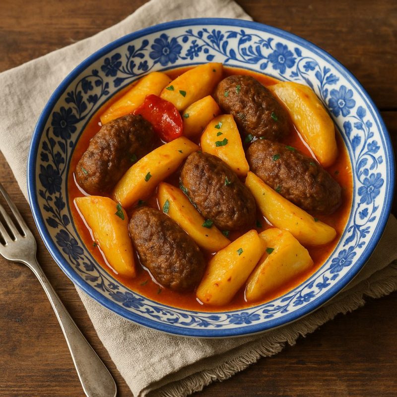 Fırında köfteli patates